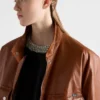 Antiqued Leather Caban Jacket