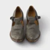 Antiqued Leather Shoes with Buckle