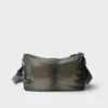 Antiqued Leather Zipper Shoulder Bag