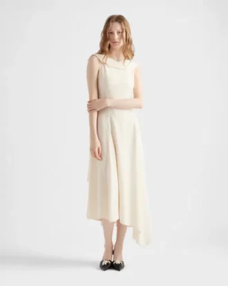 Asymmetrical Satin Crepe Dress