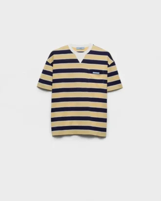 Bayadere Striped Lisle Cotton T-Shirt
