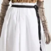 Belted Gabardine Skirt