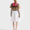 Belted Gabardine Skirt