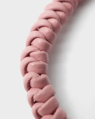 Braided Nappa Leather Bracelet with Metal Ornament