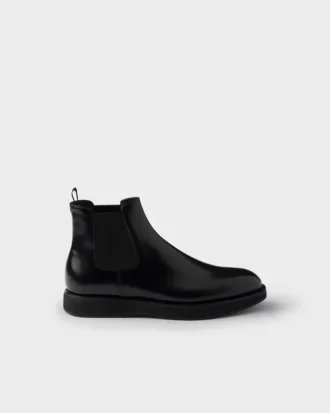 Brushed Leather Chelsea Boots