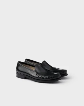 Brushed Leather Loafers