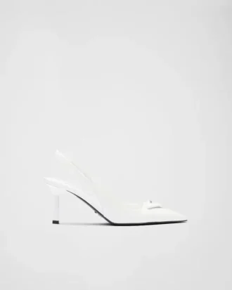 Brushed Leather Slingback Pumps