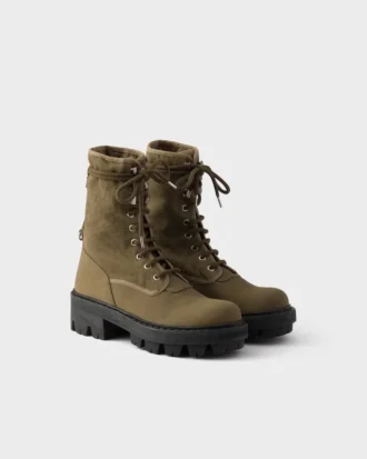 Canvas Lace-Up Ankle Boots