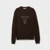 Cashmere and Wool Prada Logo Crew-Neck Sweater