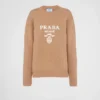 Cashmere and Wool Prada Logo Crew-Neck Sweater