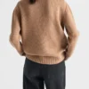 Cashmere and Wool Prada Logo Crew-Neck Sweater