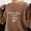 Cashmere and Wool Prada Logo Crew-Neck Sweater