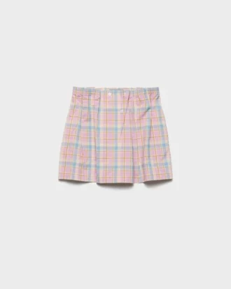Checked Cotton Miniskirt