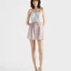 Checked Cotton Miniskirt