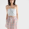 Checked Cotton Miniskirt