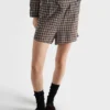 Checked Georgette Shorts