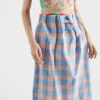 Checked Poplin Midi-Skirt