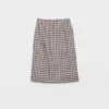 Checked Stretch Georgette Skirt