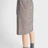 Checked Stretch Georgette Skirt