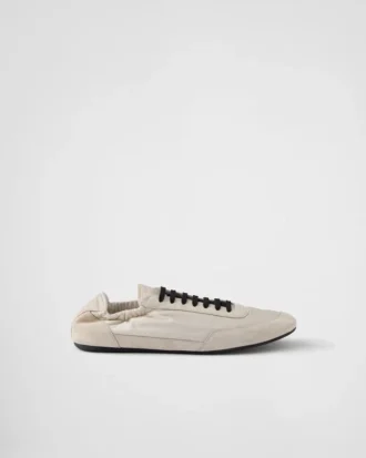 Collapse Re-Nylon and Suede Elasticized Sneakers