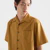 Cotton Blend Fringed Bowling Shirt