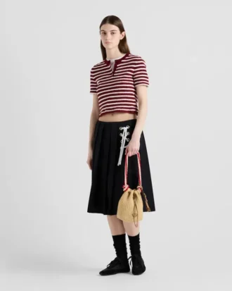 Cotton Boucla Crew-Neck Sweater