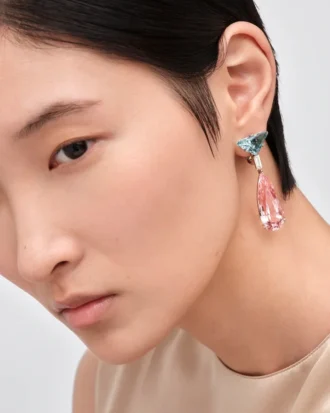 Couleur Vivante Pendant Earrings – White Gold with Aquamarine, Morganites and Diamonds