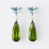 Couleur Vivante Pendant Earrings – White Gold with Aquamarine, Peridot and Diamonds