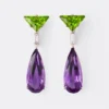 Couleur Vivante Pendant Earrings – White Gold with Peridot, Amethyst and Diamonds