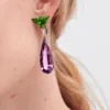 Couleur Vivante Pendant Earrings – White Gold with Peridot, Amethyst and Diamonds