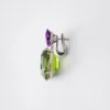 Couleur Vivante Pendant Earrings – White Gold with Peridot and Amethyst