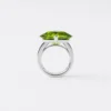 Couleur Vivante Solitaire Ring – White Gold with Peridot and Amethyst