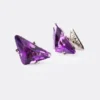 Couleur Vivante Stud Earrings – White Gold with Amethyst