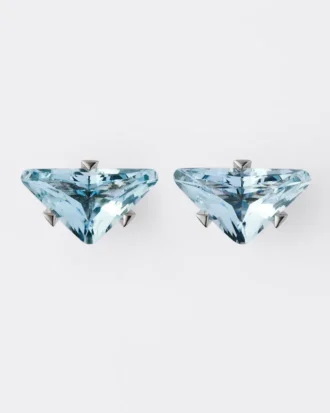 Couleur Vivante Stud Earrings – White Gold with Aquamarine