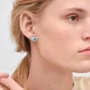 Couleur Vivante Stud Earrings – White Gold with Aquamarine