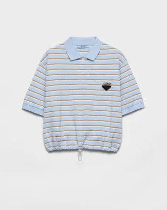 Cropped Striped Piqua Polo Shirt