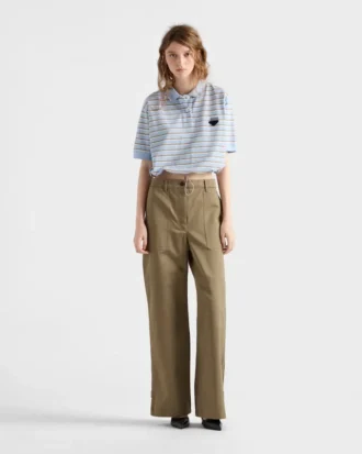 Cropped Striped Piqua Polo Shirt