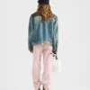 Denim and Leather Blouson Jacket