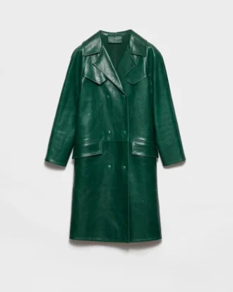 Double-Breasted Leather Coat