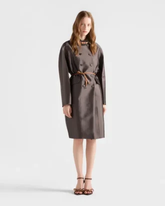 Double-Breasted Wool and Silk Coat