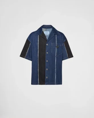 Double Match Striped Denim Shirt