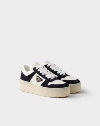 Downtown Bold Nappa Leather and Suede Sneakers