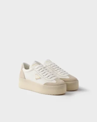 Downtown Bold Nappa Leather and Suede Sneakers