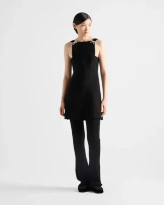 Embroidered Cady Mini-Dress