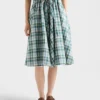 Embroidered Checked Cotton Dress