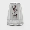 Embroidered Chiffon Midi-Skirt