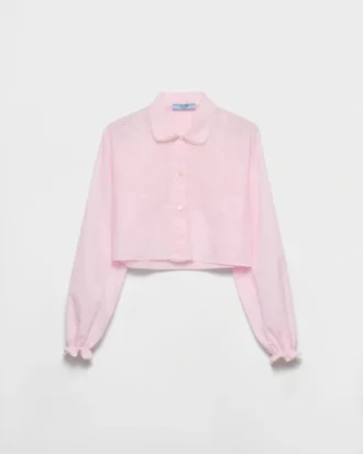 Embroidered Cropped Batiste Shirt