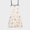 Embroidered Linen Mini-Dress with Floral Motif