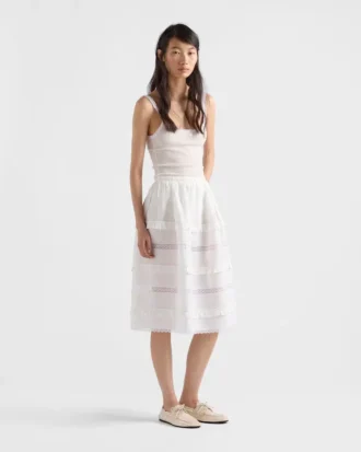 Embroidered Linen Skirt