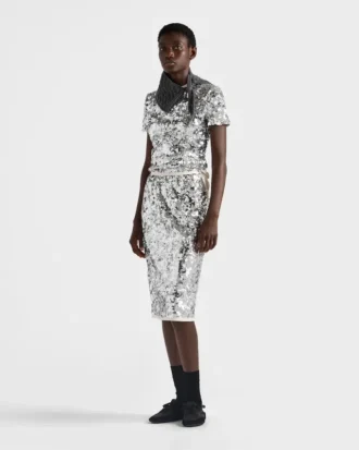 Embroidered Sequin Skirt